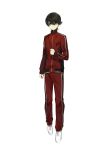  1boy alternate_costume aqua_eyes black_hair full_body highres horikawa_kunihiro male_focus mitsudomoe_(shape) official_art pants shiramine_(srmn09) shoes short_hair simple_background solo tomoe_(symbol) touken_ranbu track_jacket track_pants track_suit transparent_background 