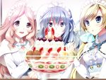  3girls dessert food fork ice_cream kamiya_maneki kirishima_shizuka multiple_girls nagato_izumi relations_sisterxsister smile yamashiro_misa 