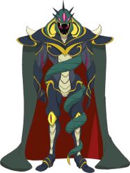  1other cape darknest full_body gloves green_cape official_art pink_eyes precure red_cape snake_mask solo standing star_twinkle_precure transparent_background two-tone_cape void_face 