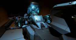  3d commentary dated_commentary dust_514 eve_online gallente_federation_(eve_online) glowing grey_theme gun indoors no_humans realistic science_fiction unreal_engine_(medium) weapon weapon_focus 