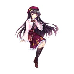  2girls alternate_costume animal_ears bag bag_charm bench bento beret black_shirt black_socks bow bowtie box brick_floor brown_hair character_name charm_(object) chibi chibi_inset closed_mouth fake_screenshot food frilled_skirt frilled_sleeves frills hat hat_ornament head_tilt herringbone highres houraisan_kaguya houraisan_kaguya_(brilliant_sheltered_beauty) inaba_mob_(touhou) inaba_tewi jacket kneehighs lobster long_hair long_sleeves looking_at_viewer moon_(ornament) multiple_girls non-web_source official_art on_bench open_clothes open_jacket open_mouth pink_jacket purple_hat rabbit rabbit_ears red_bow red_bowtie red_skirt rotte_(1109) shirt sitting skirt smile socks sparkle third-party_source touhou touhou_lostword transparent_background tree very_long_hair violet_eyes wide_sleeves 