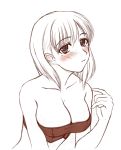  bare_shoulders blodia_(pixiv) blush breasts cleavage love_plus mochizuki_kazuto mole short_hair 