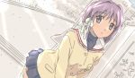  blue_eyes clannad dekoko fujibayashi_ryou hair_ribbon oekaki purple_hair ribbon school_uniform 