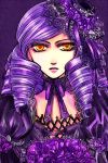  choker dlanor_a_knox dress drill_hair eiserne_jungfrau flower hat kaoru mini_top_hat purple_hair top_hat umineko_no_naku_koro_ni yellow_eyes 