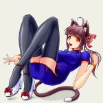  animal_ears cat_ears cat_tail chinadress original tail thigh-highs yuuki_(silent_moon) 