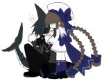  blush braid eyepatch flying_sweatdrops good_end jewelry kiss mogeko_(okegom) necklace older oounabara_to_wadanohara samekichi scar sitting tail wadanohara 