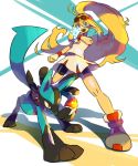  1girl bike_shorts fingerless_gloves gloves goggles koruni_(pokemon) lucario pokemon pokemon_(creature) pokemon_(game) pokemon_xy ponytail skyloop19 