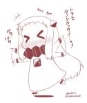  &gt;_&lt; 1girl blush covered_mouth dress happy horns kantai_collection long_hair looking_at_viewer mittens northern_ocean_hime shinkaisei-kan solo translation_request waving_arms yamato_nadeshiko 