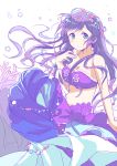  blush green_eyes long_hair love_live!_school_idol_project mermaid smile toujou_nozomi underwater violet_hair 
