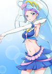  bikini blue_eyes blue_hair blush cure_mermaid go!_princess_precure kaidou_minami long_hair magical_girl ponytail skirt 