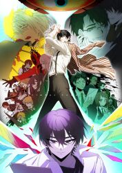  1other 6+boys 6+girls alfonso_(project_moon) arms_up black_eyes black_hair black_pants black_sweater brown_hair charon_(project_moon) closed_mouth coat coat_on_shoulders commentary_request crow's_eye_view_(e.g.o) crystal_wings dagger dante_(limbus_company) don_quixote_(project_moon) dongbaek_(project_moon) dongrang_(project_moon) e.g.o_(project_moon) faust_(project_moon) green_eyes green_hair gregor_(project_moon) gubo_(project_moon) heathcliff_(project_moon) hermann_(project_moon) highres hong_lu_(project_moon) ishmael_(project_moon) knife lab_coat limbus_company looking_at_viewer meursault_(project_moon) multiple_boys multiple_girls outis_(project_moon) pants project_moon red_coat rodion_(project_moon) ryoshu_(project_moon) samjo_(project_moon) sang_yi_(project_moon) shirt short_hair shrenne_(project_moon) sinclair_(project_moon) smile spicebush_(e.g.o) striped_coat suspenders sweater the_tearful_thing_(project_moon) unitaroukun vergilius_(project_moon) weapon white_coat white_hair white_shirt wings yellow_eyes yi_sang_(project_moon) 