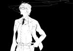  1boy cigarette darker_than_black formal monochrome november_11 pochomukin solo suit sunglasses vest waistcoat 
