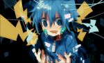  1girl @_@ blue_eyes blue_hair crying ene_(kagerou_project) headphones kagerou_project long_hair tears twintails yun_(dust-i1) 