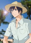  1boy blue_eyes blue_hair character_request darker_than_black hat kanou male solo tagme 
