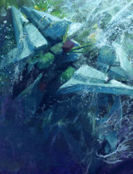  absurdres commentary_request gundam gundam:_hathaway's_flash highres mecha mecha_focus mobile_suit molai no_humans ocean realistic robot scene_reference science_fiction v-fin water wet xi_gundam 