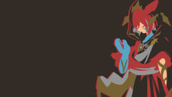  1boy artist_name black_background black_hood black_robe cat_boy closed_eyes closed_mouth commentary_request crystal_arm crystal_exarch facial_mark final_fantasy final_fantasy_xiv from_side g'raha_tia hair_between_eyes highres hood hood_up male_focus miqo'te red_hair rizu_(rizunm) robe short_hair short_sleeves simple_background solo standing tail 