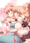  2girls alice_margatroid blonde_hair blue_eyes blush closed_eyes hairband highres hug hug_from_behind kirisame_marisa long_hair multiple_girls non_(z-art) sheep touhou yuri 