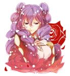  1girl aisha_(shoukoku_no_altair) braid flower gime long_hair multiple_braids purple_hair rose shoukoku_no_altair violet_eyes 