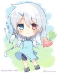  1girl chibi ciel_sacred heterochromia long_hair mishima_kurone original silver_hair solo 