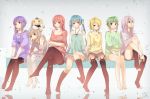  2014 6+girls aqua_hair argyle argyle_legwear blonde_hair bracelet braid chiaki_ore choker crossed_arms dated dress green_eyes green_hair gumi hair_ornament hair_ribbon hairclip hatsune_miku ia_(vocaloid) jewelry kagamine_rin kneehighs long_hair mayu_(vocaloid) megurine_luka multiple_girls pantyhose purple_hair redhead ribbon short_hair shorts sitting skirt stuffed_animal stuffed_toy thigh-highs toeless_legwear twintails violet_eyes vocaloid yuzuki_yukari 