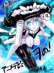  +_+ 1girl akaza aqua_eyes bent_over black_gloves bodysuit cape chestnut_mouth dutch_angle gloves headgear kantai_collection looking_at_viewer shinkaisei-kan silver_hair sketch solo translation_request white_skin wo-class_aircraft_carrier 