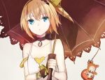  1girl bare_shoulders blonde_hair blue_eyes buzz choker collarbone edna_(tales) single_glove solo tales_of_(series) tales_of_zestiria umbrella 