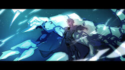  1boy absurdres adapted_costume collared_shrug commentary english_commentary full_body highres natsuki_subaru outstretched_arm parted_lips re:zero_kara_hajimeru_isekai_seikatsu scorpion shrug_(clothing) sketch sky solo sonic1nstinct spiky_hair star_(sky) starry_sky tailcoat 