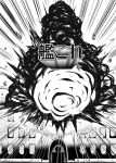  comic explosion kantai_collection machimote_taikou mcpixel monochrome no_humans translated 