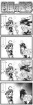  2girls 4koma ahoge chibi choufu_shimin comic detached_sleeves double_v floating_hair flying_sweatdrops hair_dryer hairband haruna_(kantai_collection) kantai_collection kongou_(kantai_collection) long_hair multiple_girls nontraditional_miko simple_background translated v 