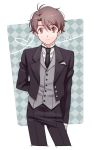  1boy aldnoah.zero ar_(rikuesuto) brown_eyes brown_hair butler formal kaizuka_inaho male_focus necktie short_hair solo suit 