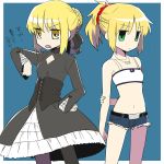  2girls blonde_hair fate/apocrypha fate/stay_night fate_(series) green_eyes multiple_girls pantyhose ruchi saber saber_alter saber_of_red translation_request yellow_eyes 