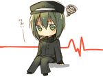  1boy angel_beats! chibi green_eyes green_hair hat male_focus naoi_ayato nishinomiya_saku school_uniform short_hair 