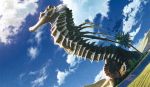  animal clouds desert dutch_angle fantasy from_below no_humans oasis original oversized_animal palm_tree sand scenery seahorse skeleton sky technoheart tree water 