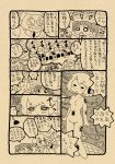  1boy 2girls android anger_vein bangs blunt_bangs cable ceiling comic commentary doujinshi facial_hair fare_gate flying_sweatdrops glasses karaagetarou labcoat laboratory monochrome multiple_girls mustache necktie nude original scan short_hair tile_ceiling tiles translated twintails waking_up 