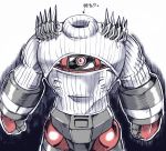  claws gundam gundam_msv kamizono_(spookyhouse) open-chest_sweater robot solo sweater zogok 