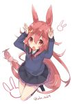  1girl animal_ears hair_ornament kantai_collection long_hair rabbit_ears red_eyes redhead sakofu uniform uzuki_(kantai_collection) 