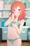  1girl blush french lingerie looking_at_viewer love_live!_school_idol_project mashimaru_(muzikluva) navel nishikino_maki open_mouth panties redhead revision short_hair solo underwear underwear_only violet_eyes 