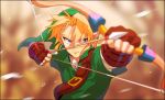  blonde_hair blue_eyes bow_(weapon) earrings gloves hat jewelry link noaki ocarina_of_time pointy_ears the_legend_of_zelda weapon 