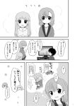  comic index kamijou_touma long_hair misaka_mikoto monochrome nae_(rno) pajamas shirai_kuroko spiky_hair television to_aru_majutsu_no_index translation_request 