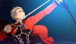  1boy archer arrow bow_(weapon) fate/stay_night fate_(series) niu_illuminator solo weapon white_hair 