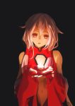  1girl bare_shoulders breasts candle center_opening cleavage detached_sleeves elbow_gloves fingerless_gloves gloves guilty_crown hair_ornament hairclip highres long_hair looking_at_viewer navel open_mouth pink_hair red_eyes solo twintails yuzuriha_inori 