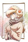  1girl alice_margatroid alternate_costume blonde_hair blue_eyes blush coat earmuffs gloves hairband highres non_(z-art) open_mouth scarf short_hair text touhou winter_clothes 
