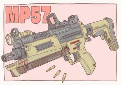  bocchi-ya-nawi border bullet commentary_request grey_border gun highres no_humans original pink_background simple_background weapon weapon_focus weapon_request 