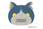  cat character_name face flat_color highres looking_at_viewer no_humans open_mouth robonyan robot sarama simple_background solo white_background yellow_eyes youkai_watch 