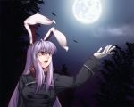  bahamucchi bunny_ears coat gloves long_hair moon purple_hair rabbit_ears red_eyes reisen_udongein_inaba touhou 