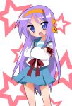  cosplay crossed_arms hairband hiiragi_kagami lucky_star purple_hair school_uniform solo suzumiya_haruhi suzumiya_haruhi_(cosplay) suzumiya_haruhi_no_yuuutsu takeya_yuuki 