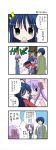  aotan_nishimoto comic hiiragi_kagami hiiragi_tsukasa hug izumi_konata izumi_soujirou lucky_star overalls translated translation_request twintails 