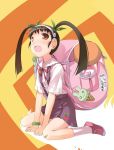  bag bakemonogatari dousaki_shinya hachikuji_mayoi kneeling monogatari_(series) solo 