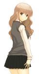  brown_hair harry_potter hermione_granger hijiri_ruka long_hair looking_back school_uniform skirt 