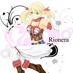  atelier_rorona blonde_hair character_name green_eyes lionela_heinze midriff sanmasan_shimai twintails 